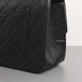 Chanel Reissue 2.55 Mini | Black Calfskin Brushed Gold Hardware-details