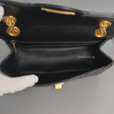 Chanel Reissue 2.55 Mini | Black Calfskin Brushed Gold Hardware-details