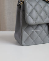 Classic Flap Small | 20C Grey Caviar Light Gold Hardware