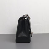 Chanel Vintage Classic Flap Mini Square | Black Caviar Silver Hardware-details