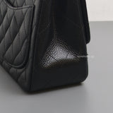Chanel Vintage Classic Flap Mini Square | Black Caviar Silver Hardware-details