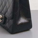 Chanel Vintage Classic Flap Mini Square | Black Caviar Silver Hardware-details