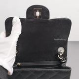 Chanel Vintage Classic Flap Mini Square | Black Caviar Silver Hardware-details