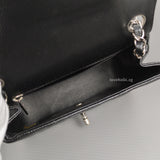 Chanel Vintage Classic Flap Mini Square | Black Caviar Silver Hardware-details