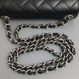 Chanel Vintage Classic Flap Mini Square | Black Caviar Silver Hardware-details