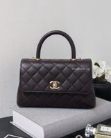 Coco Handle Small | 22K Dark Brown Caviar Light Gold Hardware