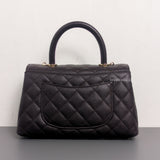 Coco Handle Small | 22K Dark Brown Caviar Light Gold Hardware