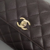 Coco Handle Small | 22K Dark Brown Caviar Light Gold Hardware