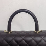 Coco Handle Small | 22K Dark Brown Caviar Light Gold Hardware