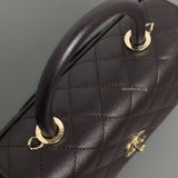 Coco Handle Small | 22K Dark Brown Caviar Light Gold Hardware