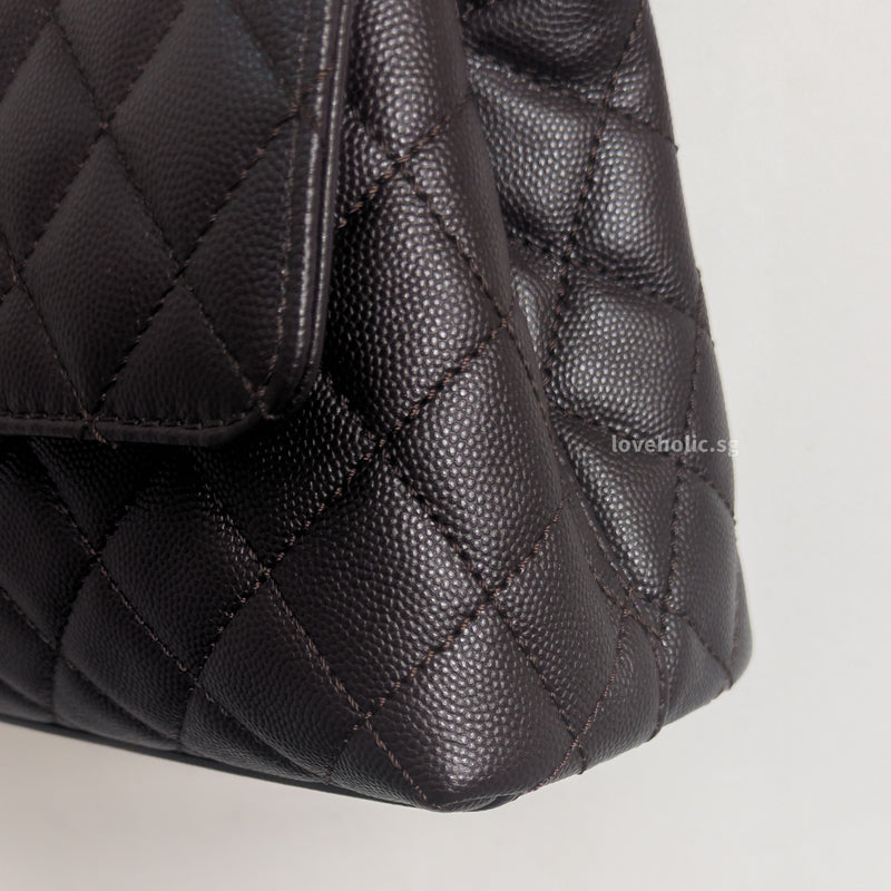 Coco Handle Small | 22K Dark Brown Caviar Light Gold Hardware