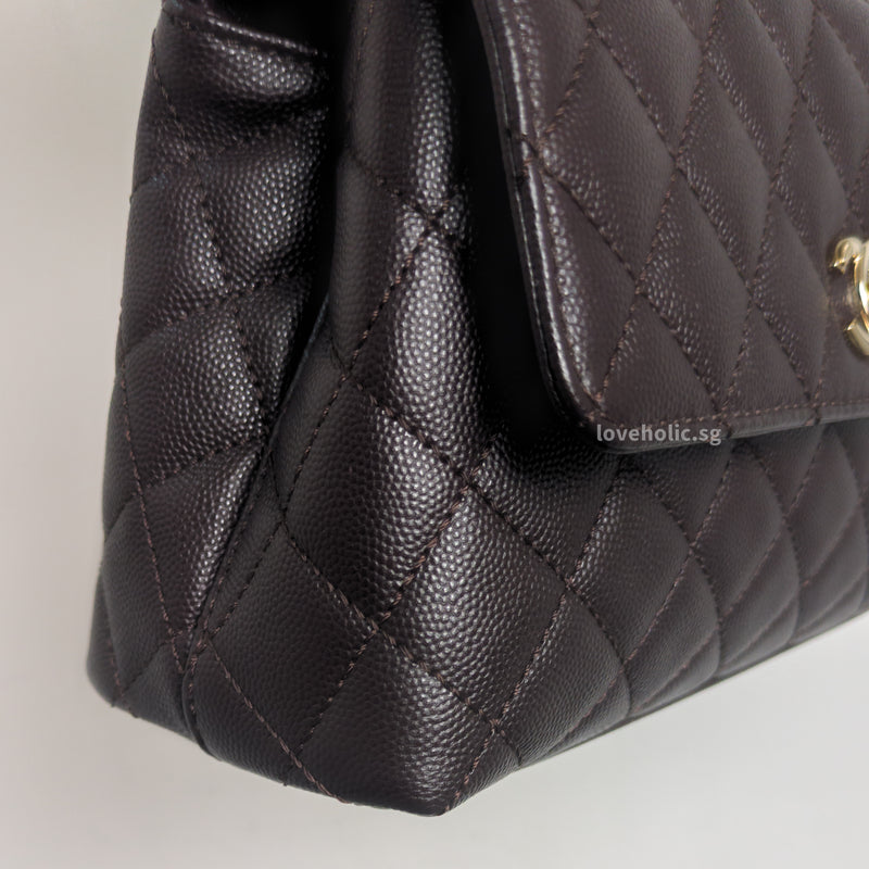 Coco Handle Small | 22K Dark Brown Caviar Light Gold Hardware