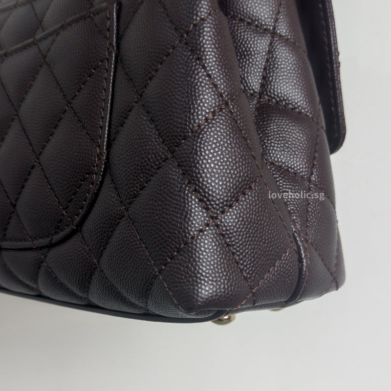 Coco Handle Small | 22K Dark Brown Caviar Light Gold Hardware