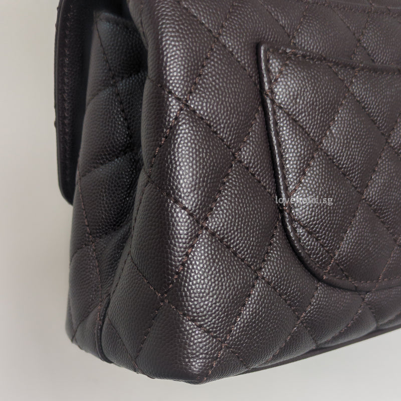 Coco Handle Small | 22K Dark Brown Caviar Light Gold Hardware