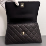 Coco Handle Small | 22K Dark Brown Caviar Light Gold Hardware