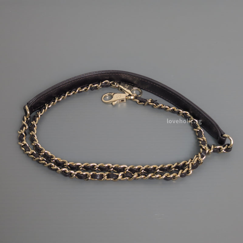 Coco Handle Small | 22K Dark Brown Caviar Light Gold Hardware