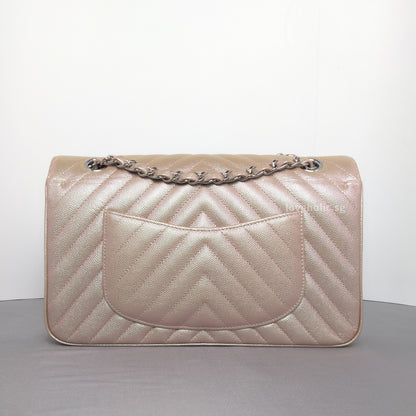 Classic Chevron Medium | 17B Rose Gold Caviar Silver Hardware