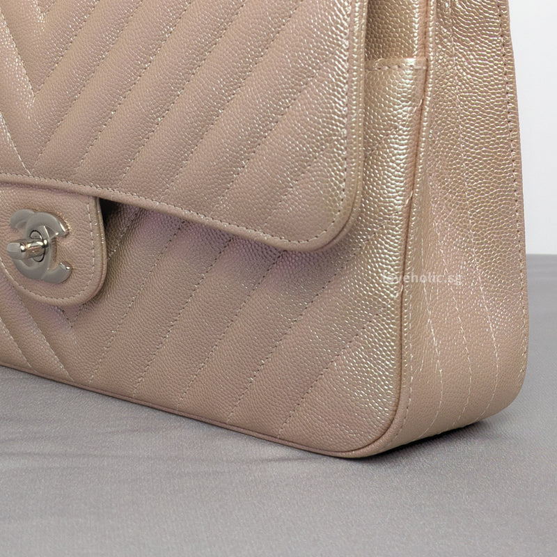 Classic Chevron Medium | 17B Rose Gold Caviar Silver Hardware