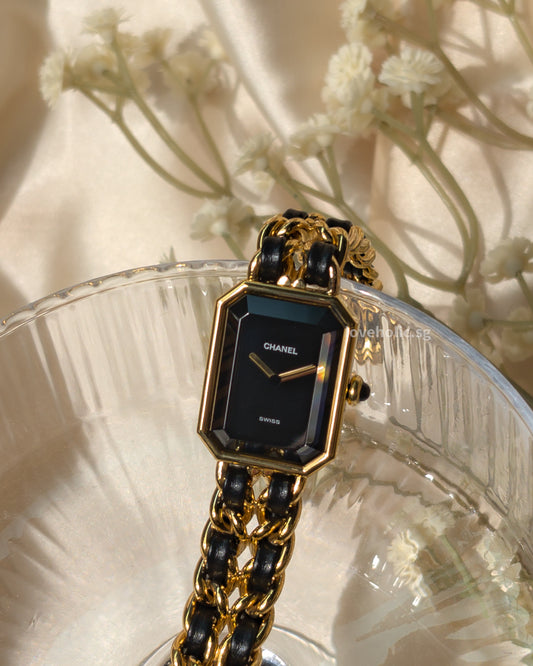 Chanel Vintage Premiere Watch Size S 1987 | 24K Gold Hardware-front