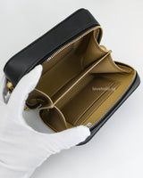 Chanel Camera Bag Mini with Pearl Crush | Black Lambskin Brushed Gold Hardware-details
