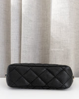 Chanel Hobo 24P Small | Black Caviar Gold Hardware-details