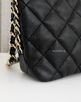 Chanel Hobo 24P Small | Black Caviar Gold Hardware-details