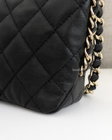 Chanel Hobo 24P Small | Black Caviar Gold Hardware-details