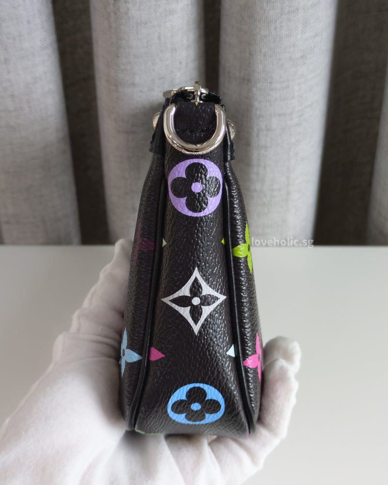 LV X TM Murakami Pochette | Black Leather Silver Hardware – loveholic