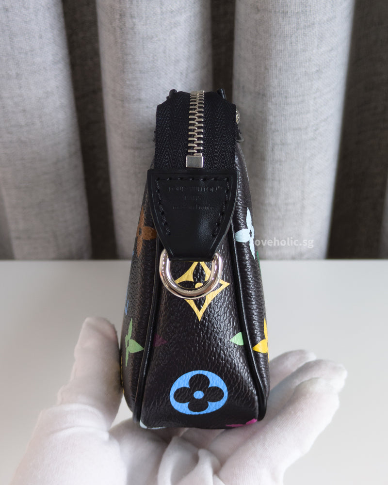 LV X TM Murakami Pochette | Black Leather Silver Hardware – loveholic