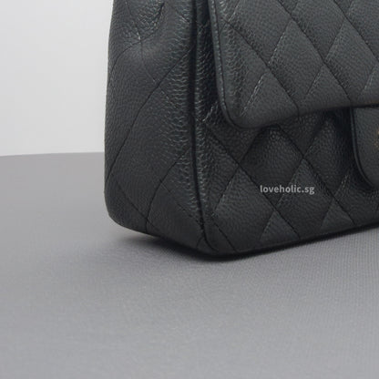 Classic Flap Mini Rectangle | 15C Black Caviar Brushed Gold Hardware