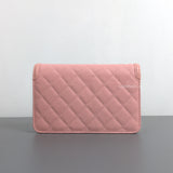 Wallet On Chain Filigree | Sakura Pink Caviar Brushed Gold Hardware