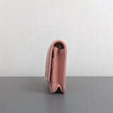 Wallet On Chain Filigree | Sakura Pink Caviar Brushed Gold Hardware