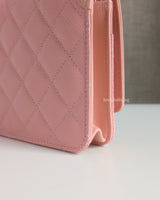 Wallet On Chain Filigree | Sakura Pink Caviar Brushed Gold Hardware