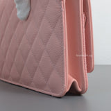 Wallet On Chain Filigree | Sakura Pink Caviar Brushed Gold Hardware