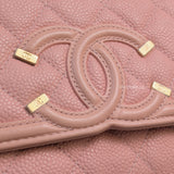 Wallet On Chain Filigree | Sakura Pink Caviar Brushed Gold Hardware