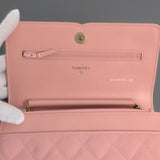 Wallet On Chain Filigree | Sakura Pink Caviar Brushed Gold Hardware