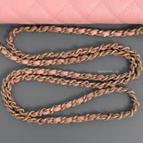 Wallet On Chain Filigree | Sakura Pink Caviar Brushed Gold Hardware
