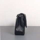 Chanel Classic Flap Medium | Black Lambskin Silver Hardware-details
