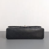 Chanel Classic Flap Medium | Black Lambskin Silver Hardware-details