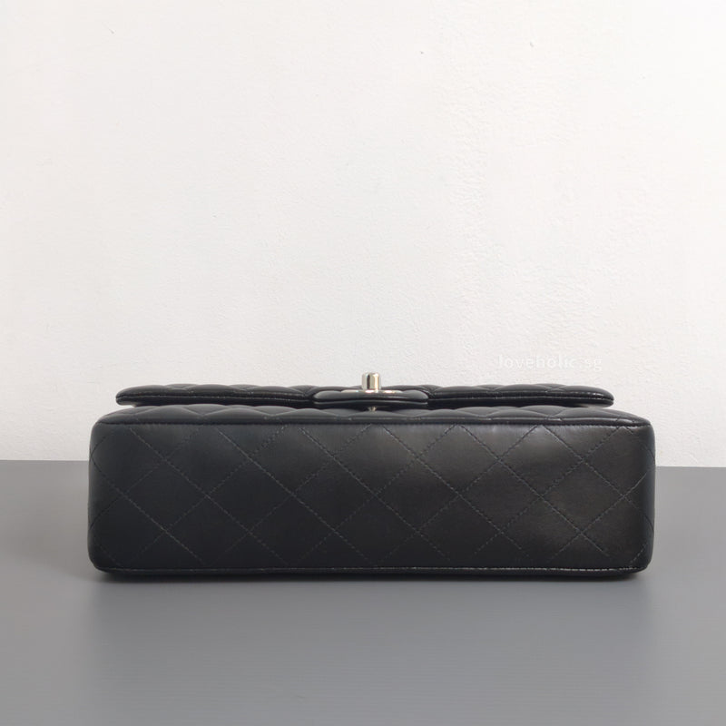 Chanel Classic Flap Medium | Black Lambskin Silver Hardware-details