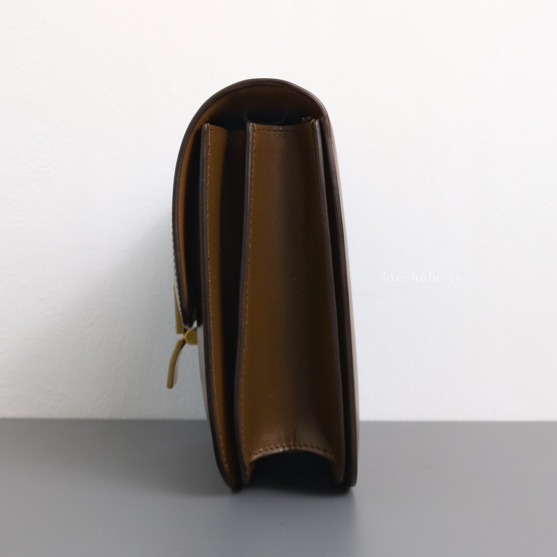 Celine Box Medium | Camel Calfskin Gold Hardware-side