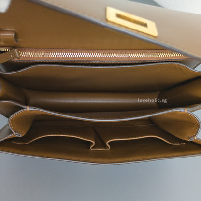 Celine Box Medium | Camel Calfskin Gold Hardware-details