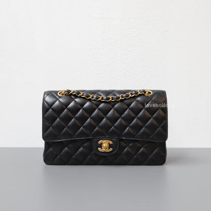 Chanel Classic Flap Medium | Black Caviar Gold Hardware-front1