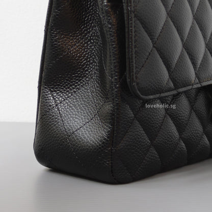 Chanel Classic Flap Medium | Black Caviar Gold Hardware-details