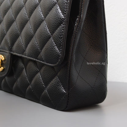 Chanel Classic Flap Medium | Black Caviar Gold Hardware-details