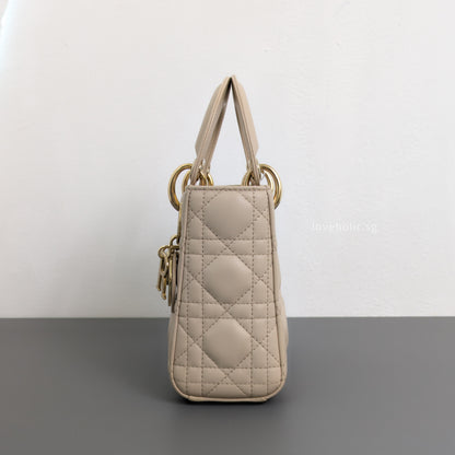 Lady Dior Mini | Powder Beige M51U Lambskin Light Gold Hardware