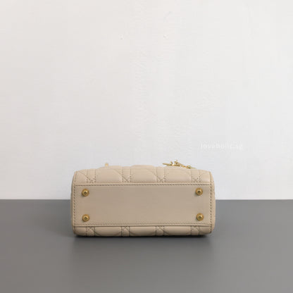 Lady Dior Mini | Powder Beige M51U Lambskin Light Gold Hardware