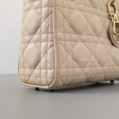 Lady Dior Mini | Powder Beige M51U Lambskin Light Gold Hardware