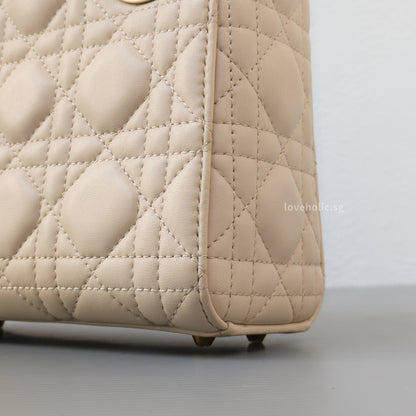 Lady Dior Mini | Powder Beige M51U Lambskin Light Gold Hardware
