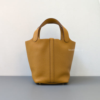 Hermes Picotin Lock 18 Biscuit Taurillon Clemence Gold Hardware-back